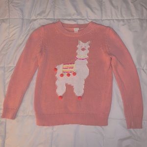 Girls Llama Sweater